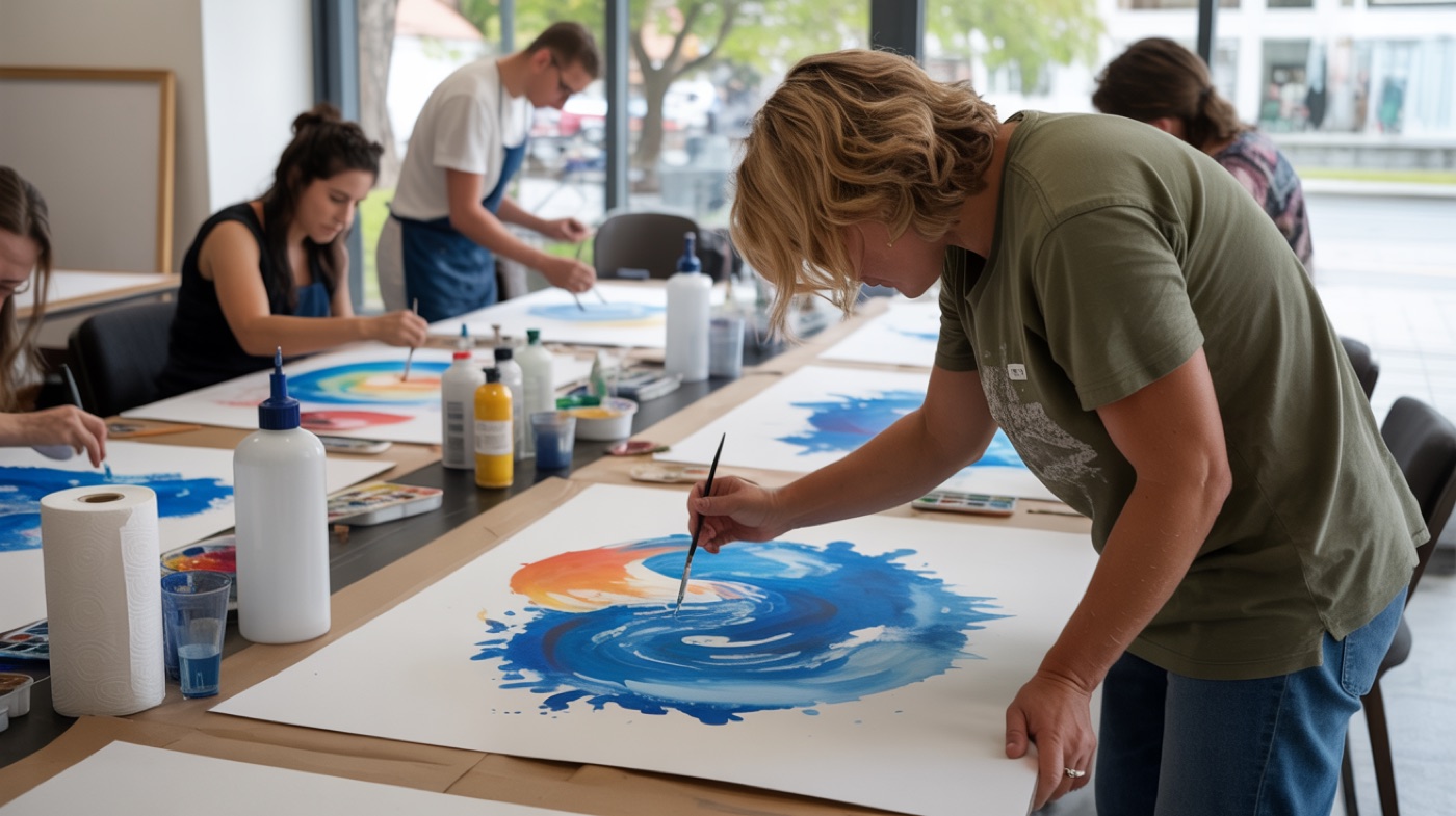Un workshop di Essenthia Art in corso